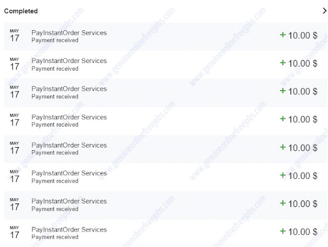 Inno current payment proof summary - PayPal dashboard