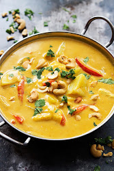 curry coconut chicken cooker slow recipes cashew pot crock potatoes creme crumb crockpot milk easy peppers cashews cook yellow recipe
