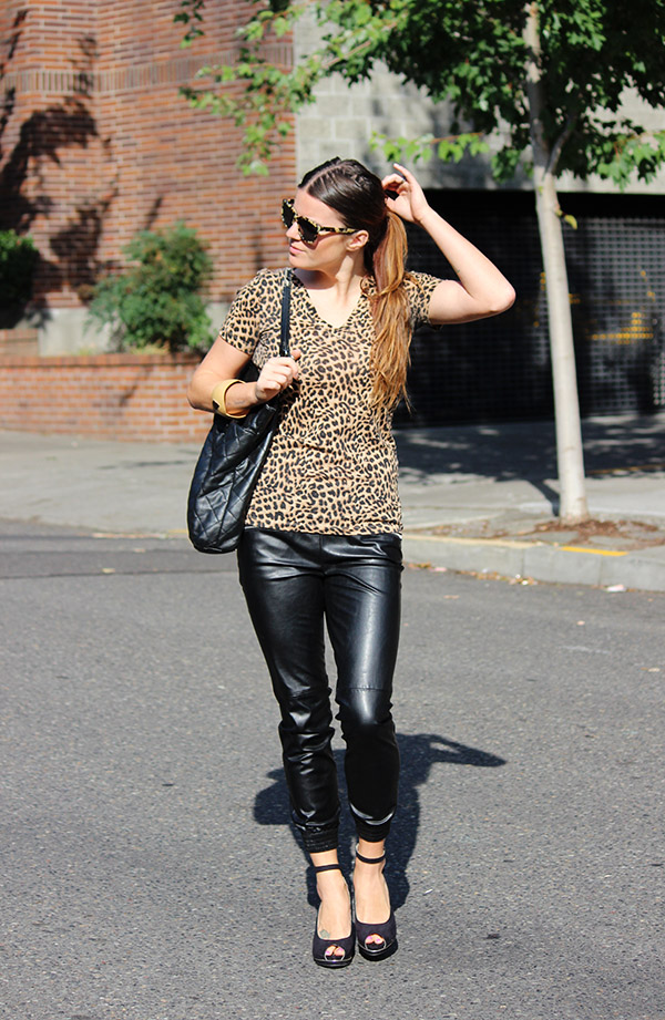 Fashion Street Style England Jade Rose Blog: Leopard and Leather OOTD
