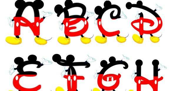 Abecedario De Mickey Mouse Imagenes Y Dibujos Para Imprimir Archivos png también pueden ser utilizados en programas gráficos como photoshop. abecedario de mickey mouse imagenes y