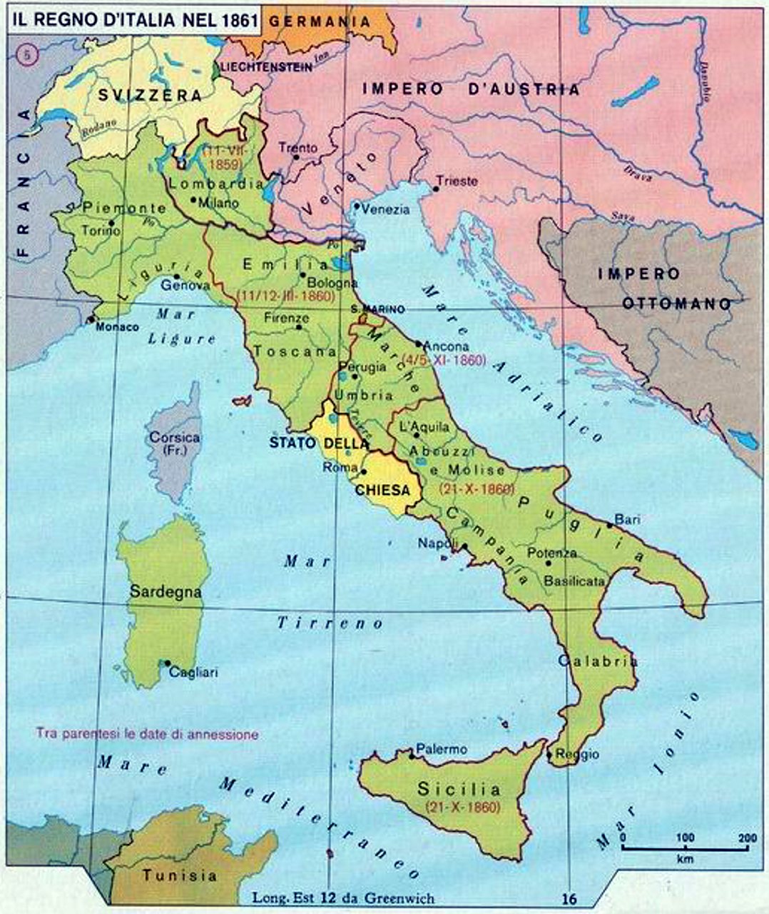 Карта фашистской италии