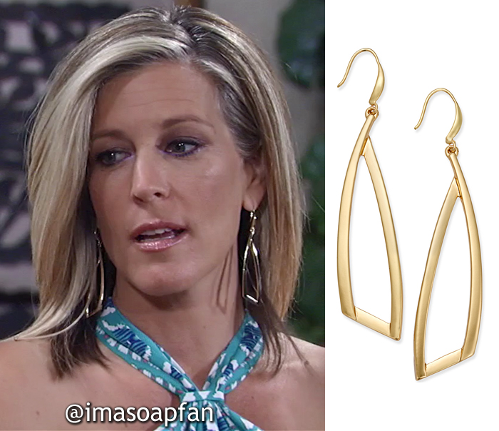 Carly Corinthos's Gold Triangle Drop Earrings General Hospital