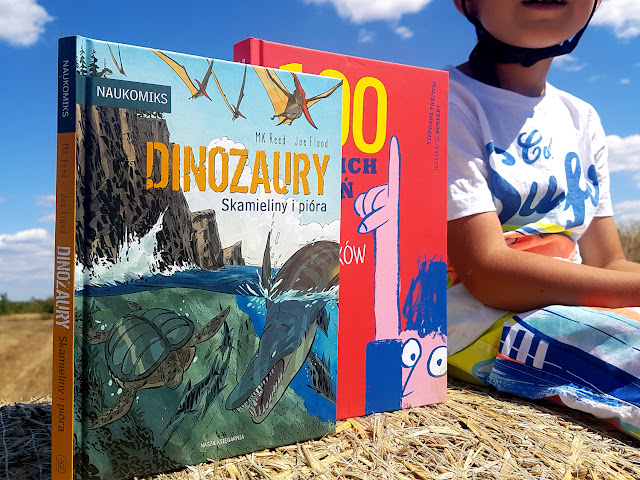 książeczki dla dzieci - Nasza Księgarnia - Dinozaury. Skamieliny i pióra - naukomiks - Reed, Flood - 100 głupich pytań dla bystrzaków - Stephane Frattini 