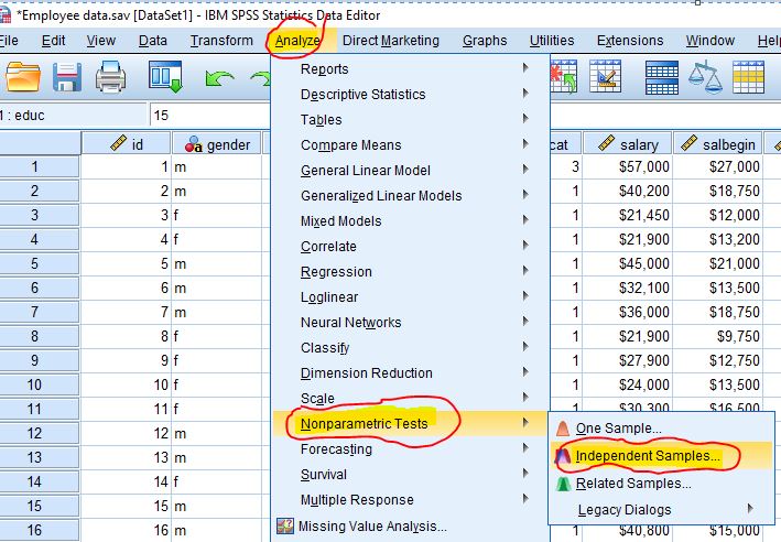 Median Test Between 2 Or More Independent Groups In Spss