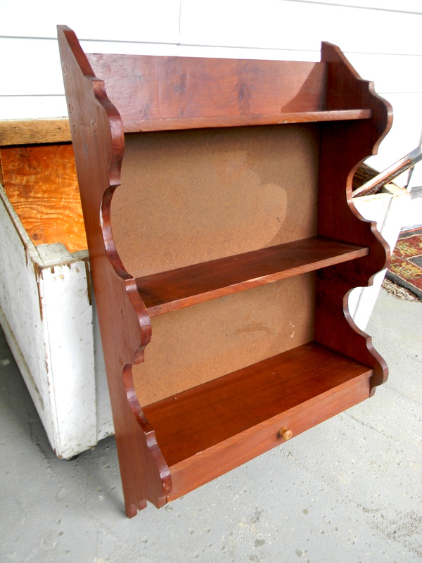 Happily Ever After Chalk Painted Green Wall Shelf
