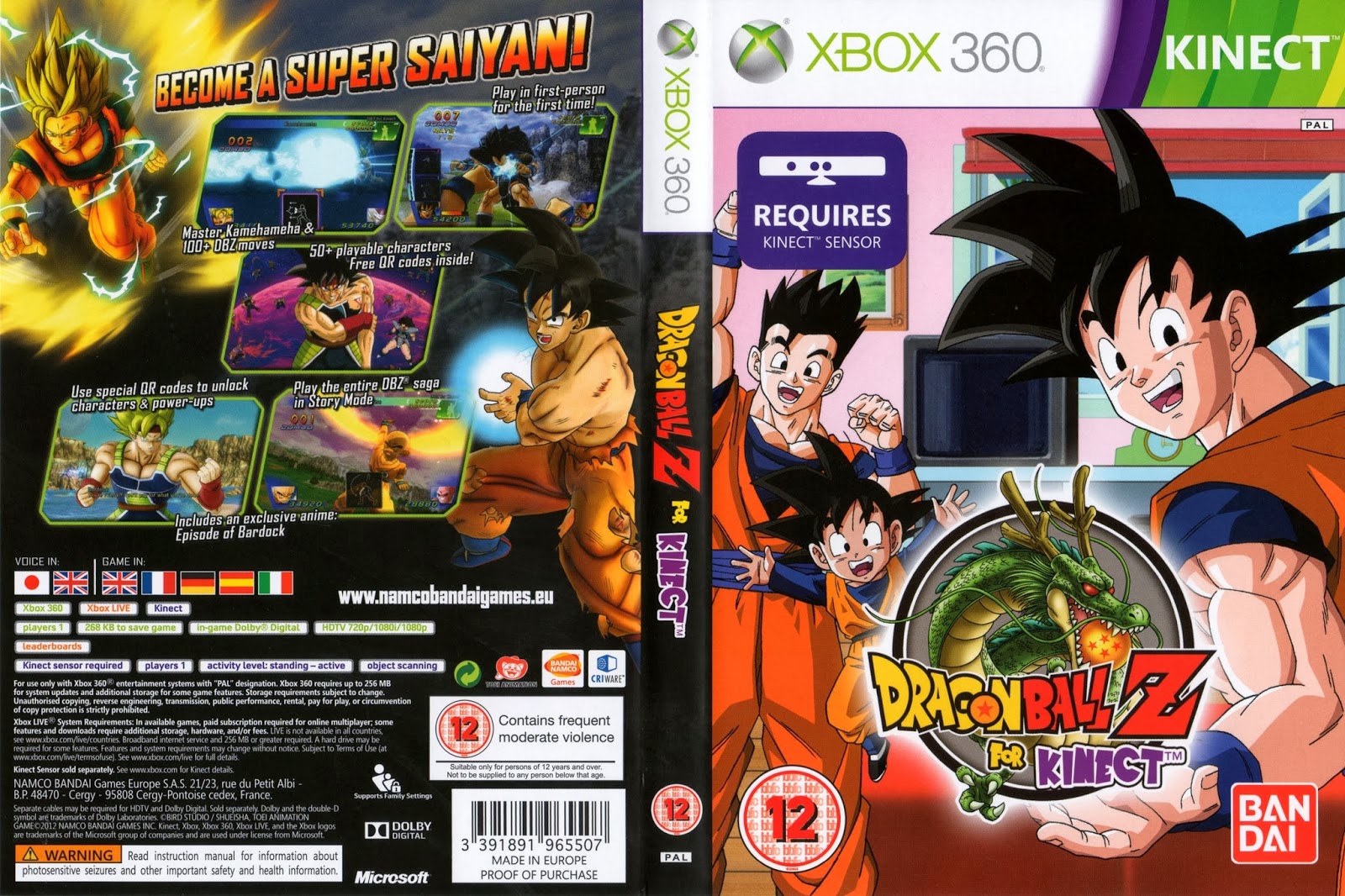Dragon Ball Z For Kinect Xbox 360 Ultra Capas