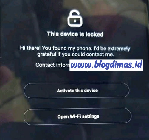 This Device Is Locked Di HP Xiaomi
