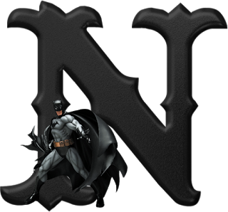 Abecedario Negro con Batman. Batman Alphabet.