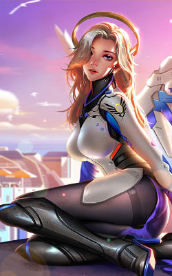 Mercy Overwatch Artwork - Fond d'Écran en QHD pour Mobile