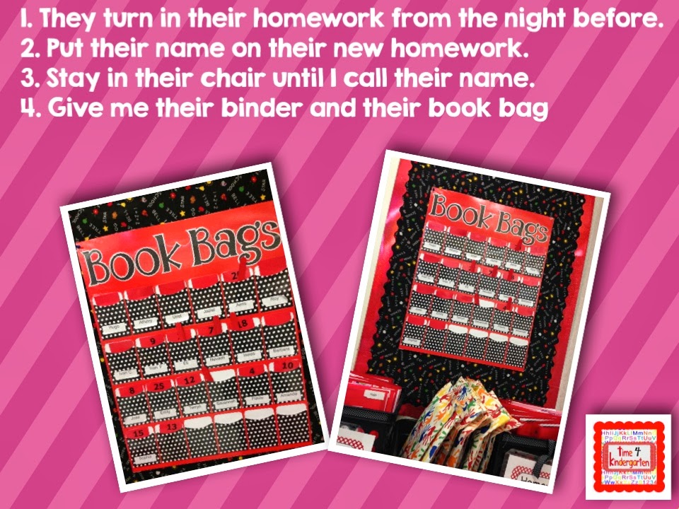 Managing Homework and Book Bags Time 4 Kindergarten