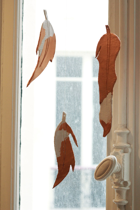 copper and clay feather diy 