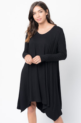 Buy Now black Back Raglan Draped Dress Online $38 -@caralase.com