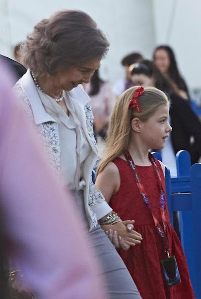 King Felipe of Spain, Queen Letizia of Spain and Princess Leonor of Spain, Princess Sofia of Spain and Queen Sofía