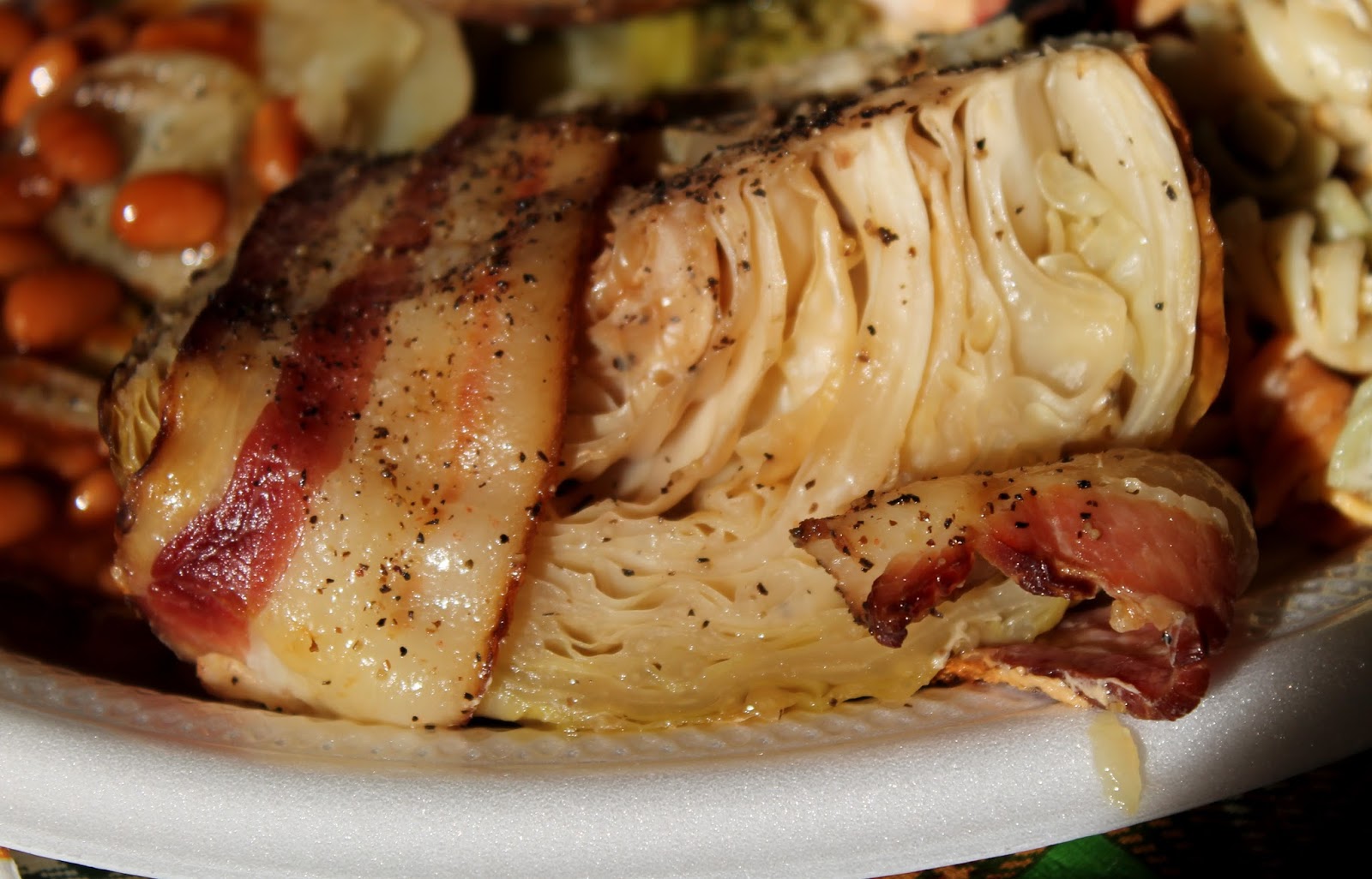 Baked or Grilled Bacon Wrapped Cabbage