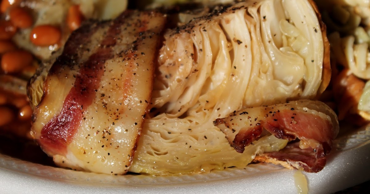 Baked or Grilled Bacon Wrapped Cabbage