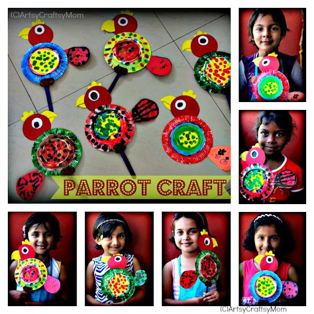 This Paper Plate Parrot Craft is the perfect project for a rainforest or bird unit at home or at school for Preschoolers. Dot Marker Art for kids