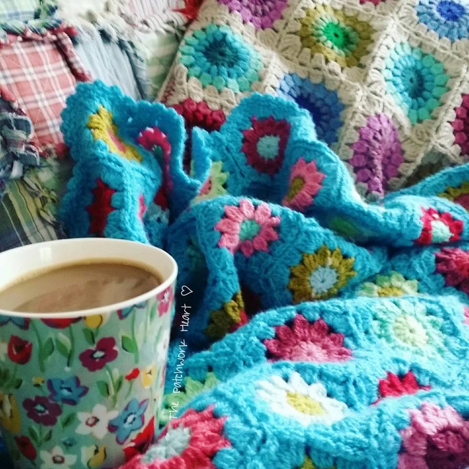The Patchwork Heart Crochet hot water bottle covers
