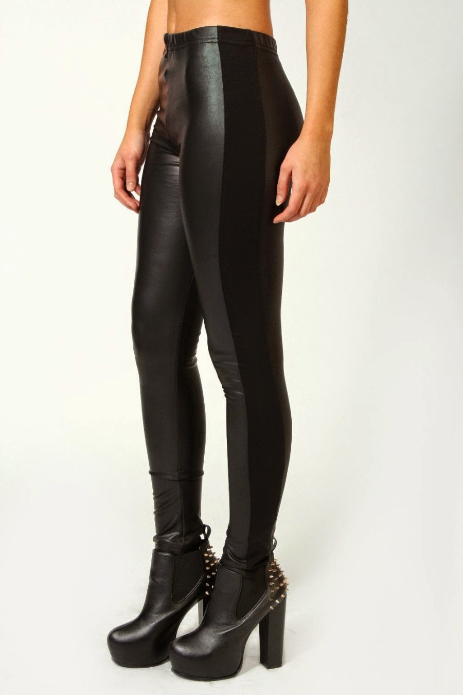 Old Navy High-Waisted Faux-Leather Panel Leggings For Women