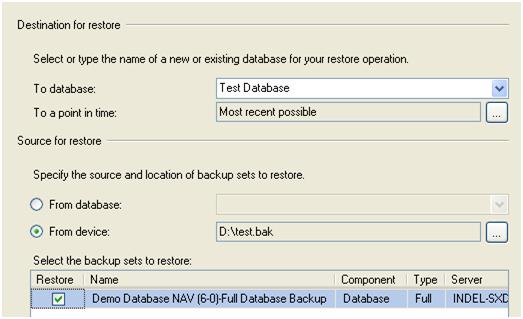 Restore a database in sql server managment studio 