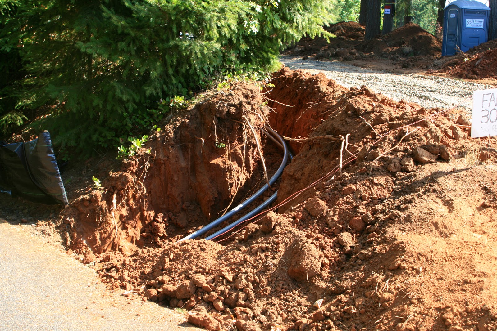 The Farris Family Builds a House Water and electricity trenches