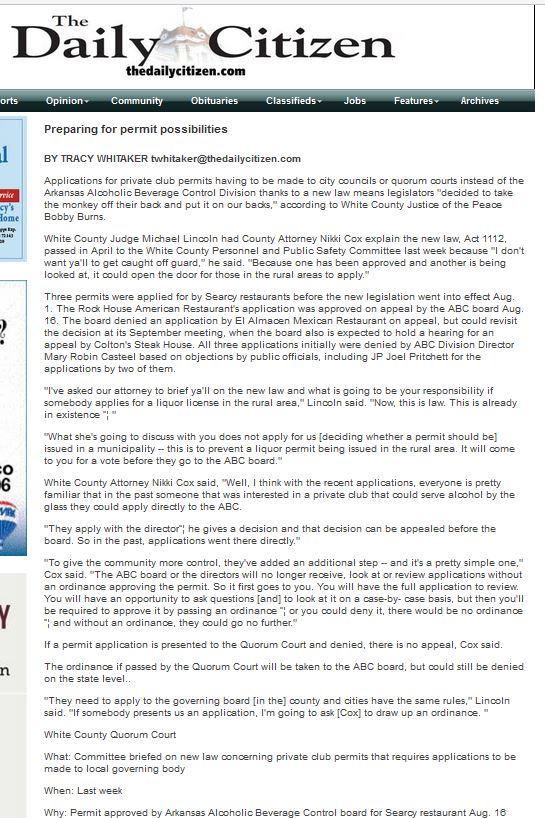 Bad Arkansas Alcoholic Beverage Control Division ABC'S POWERS TO