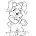  Desenho da Coelhinha da Páscoa para Colorir