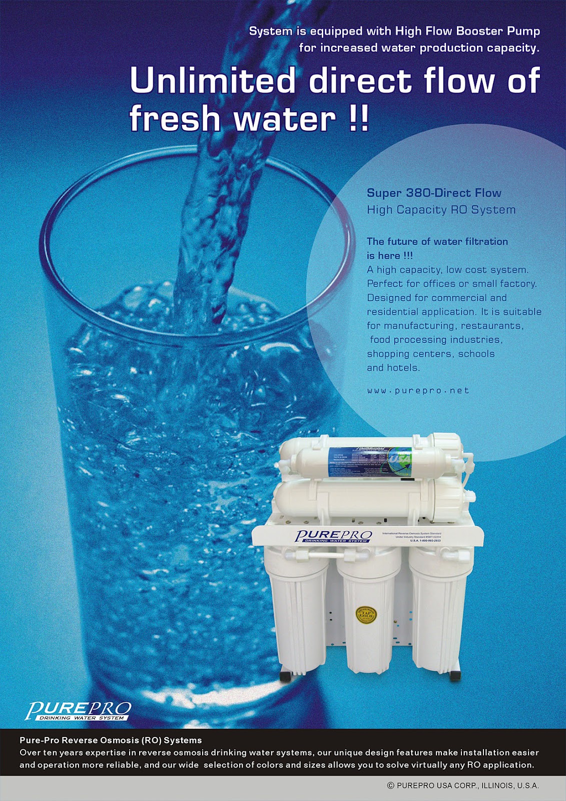 PurePro® Super380-Direct Flow Reverse Osmosis Water Filter System