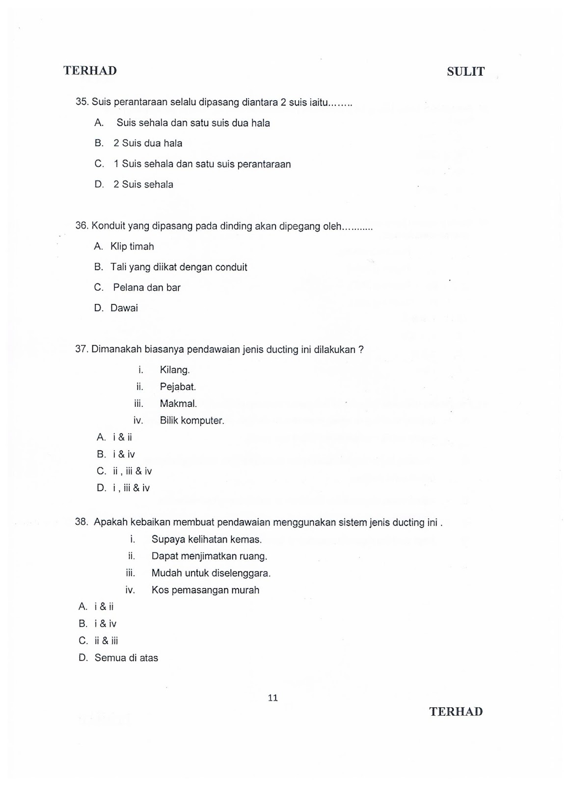 JABATAN TEKNOLOGI ELEKTRIK Contoh soalan Elektrik 2