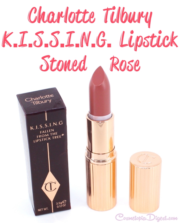 Charlotte Tilbury K.I.S.S.I.N.G. lipstick in Stoned Rose review, swatches
