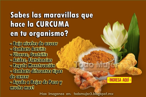 Todo Mujer: SABES LAS MARAVILLAS QUE LA CÚRCUMA HACE EN TU ORGANISMO?