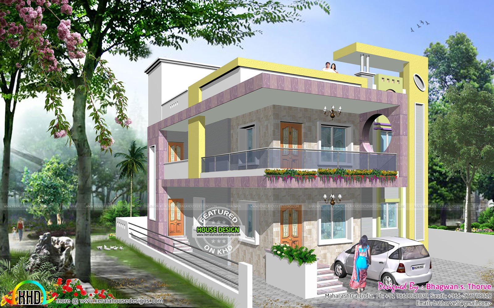 North Indian modern decorative home - Kerala home design and floor plans