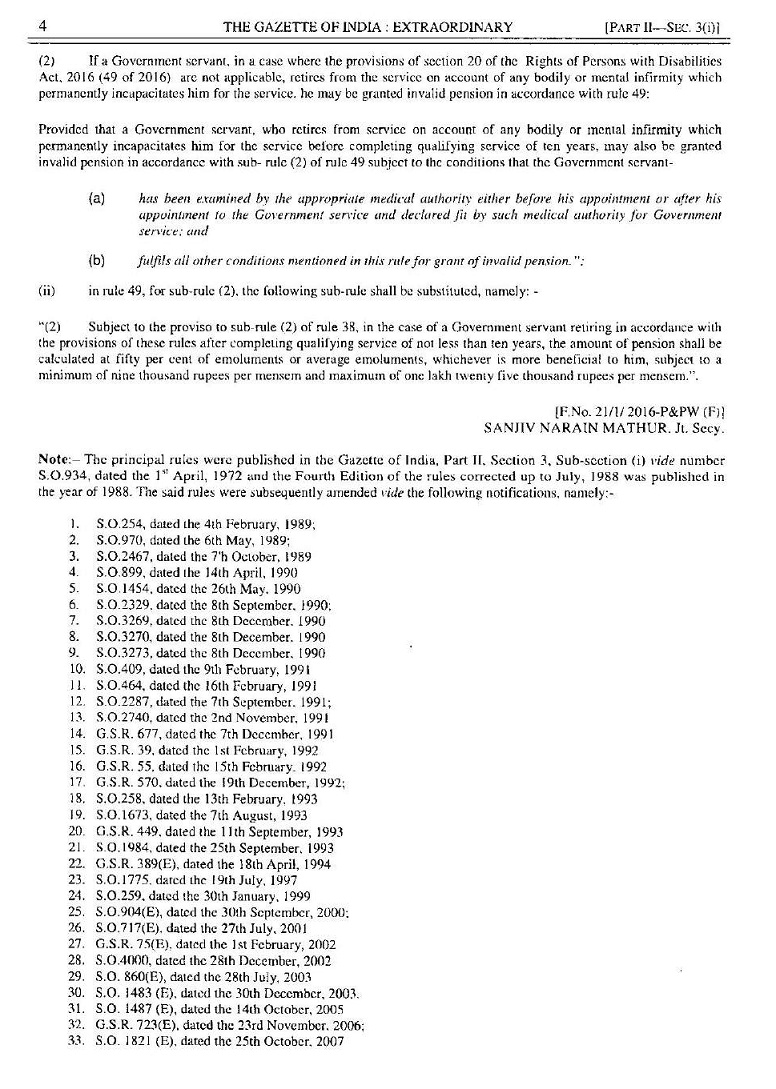 Grant of Invalid Pension under Rule38 of the Central Civil Services (Pension) Rules, 1972