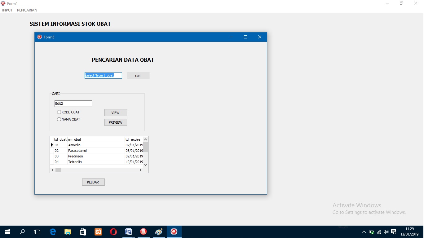 langkah-langkah membuat sistem informasi menggunakan report wizard