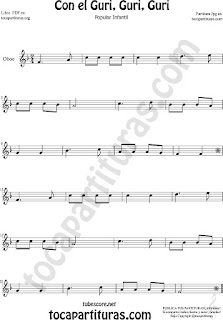 Oboe Partitura de Con el Guri Guri Guri Sheet Music for Oboe Music Score