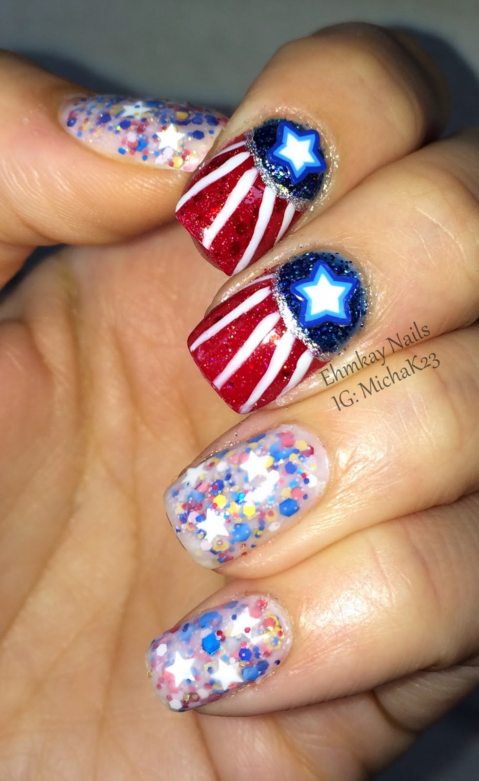 ehmkay nails: Fourth of July Nail Art