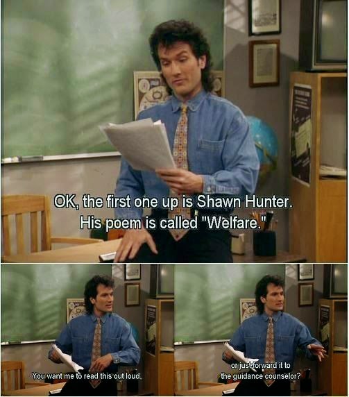 Ok the first one up is shawn hunter, his poem is called welfare, you