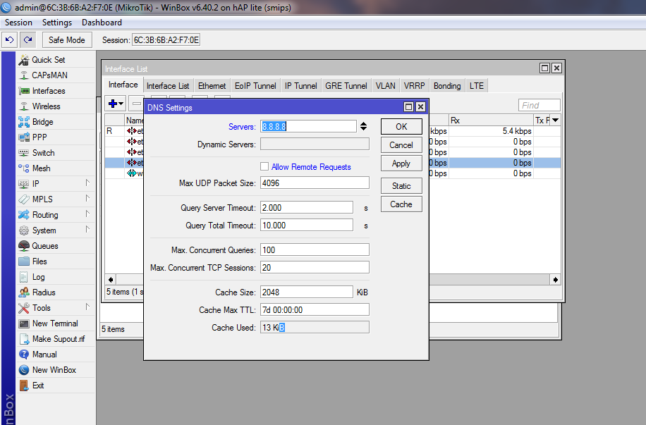Query max. Zioles on Server in Tab