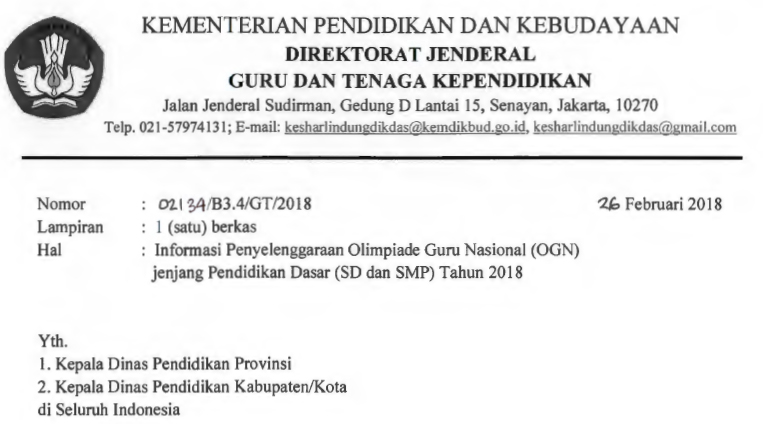 Mekanisme dan Persyaratan Peserta Olimpiade Guru Nasional
