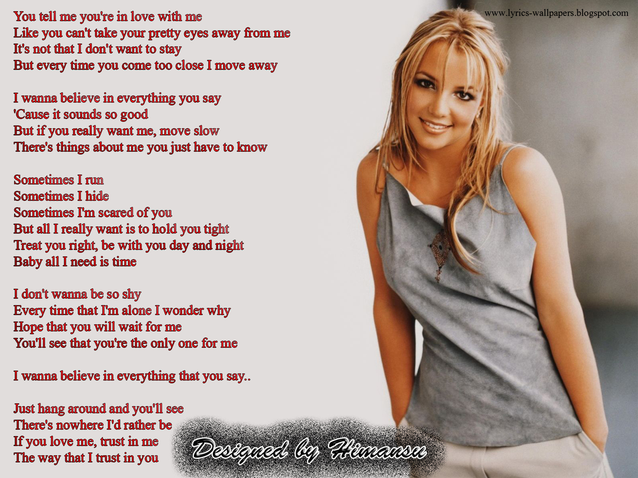 Lyrics Wallpapers - Britney Spears - Sometimes.