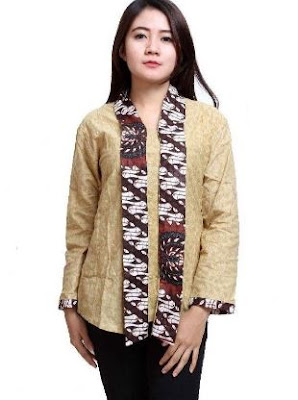 Baju batik anak muda lengan panjang kombinasi polos Baju batik anak muda lengan panjang kombinasi polos