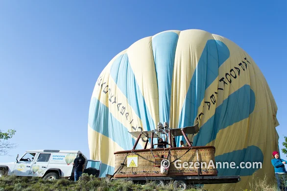 Sıcak hava balonundan iniş ve balonun söndürülmesi, Kapadokya Balloons