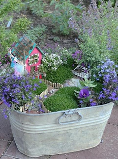 mini jardim residencial:Cute Fairy Garden Idea mini jardim residencial:Cute Fairy Garden Idea