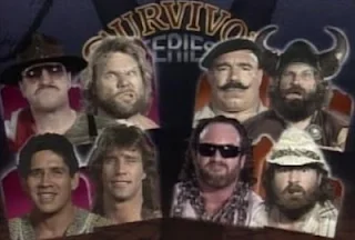 WWF / WWE SURVIVOR SERIES 1991 - Jim Duggan, Sgt. Slaughter, Tito Santana and Texas Tornado vs. Col. Mustafa, Bezerker, Skinner and Hercules