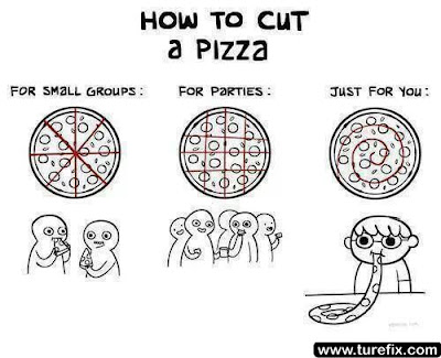 How To Cut A Pizza, for small groups, for party, just for you funny meme