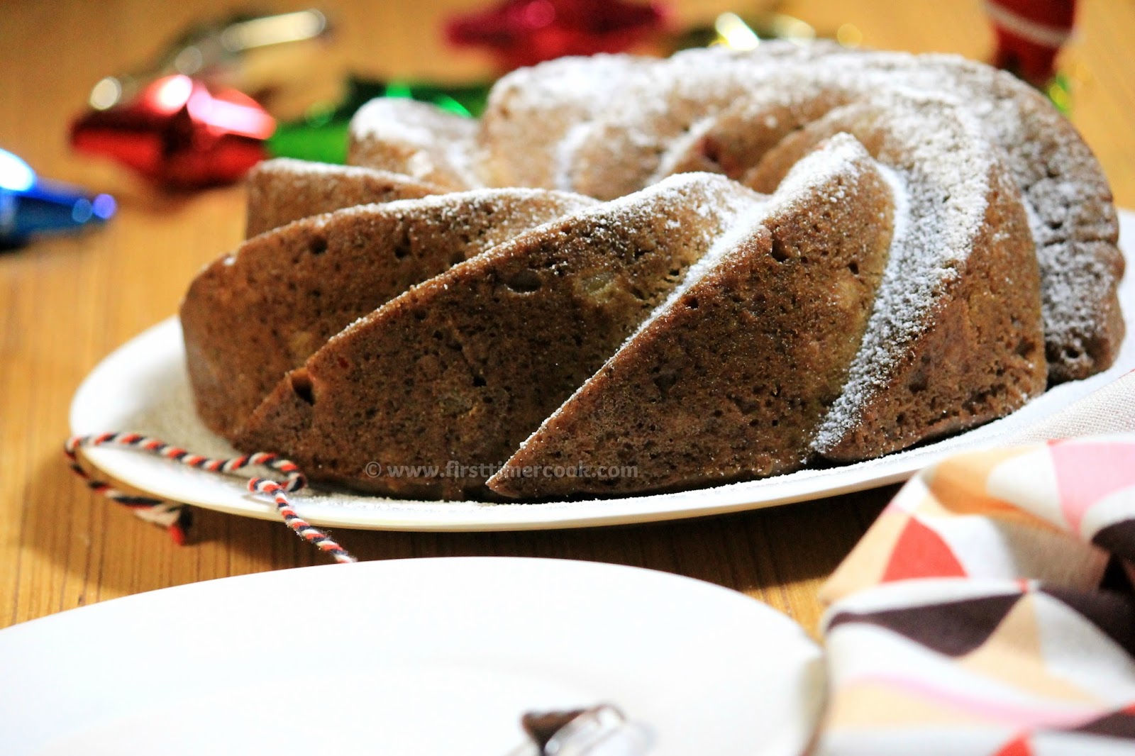 First Timer Cook Vegan Christmas Fruit Bundt Cake