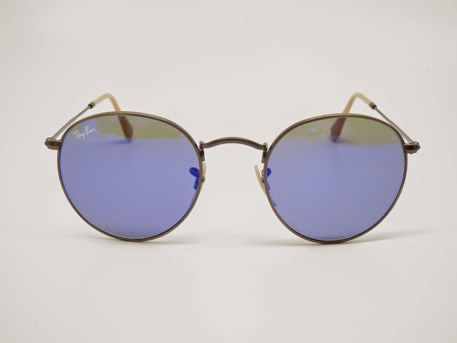 Ray-Ban RB 3447 Round Metal 167/68 Blue Mirrored Sunglasses | I Love ...