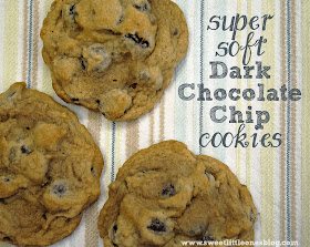 Super Soft Dark Chocolate Chip Cookies Recipe - Egg and Peanut Free - www.sweetlittleonesblog.com