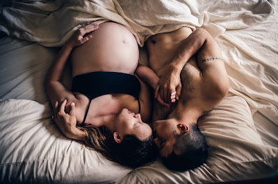 Maternity Family Self Portraits in Bed by Morning Owl Fine Art Photography San Diego
