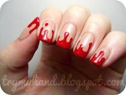 blood nails halloween nail drips gel polish drip designs easy manicure hand uploaded user