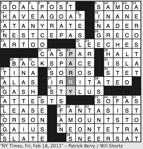 casey sean bird milquetoast puzzle title paycock 5d word